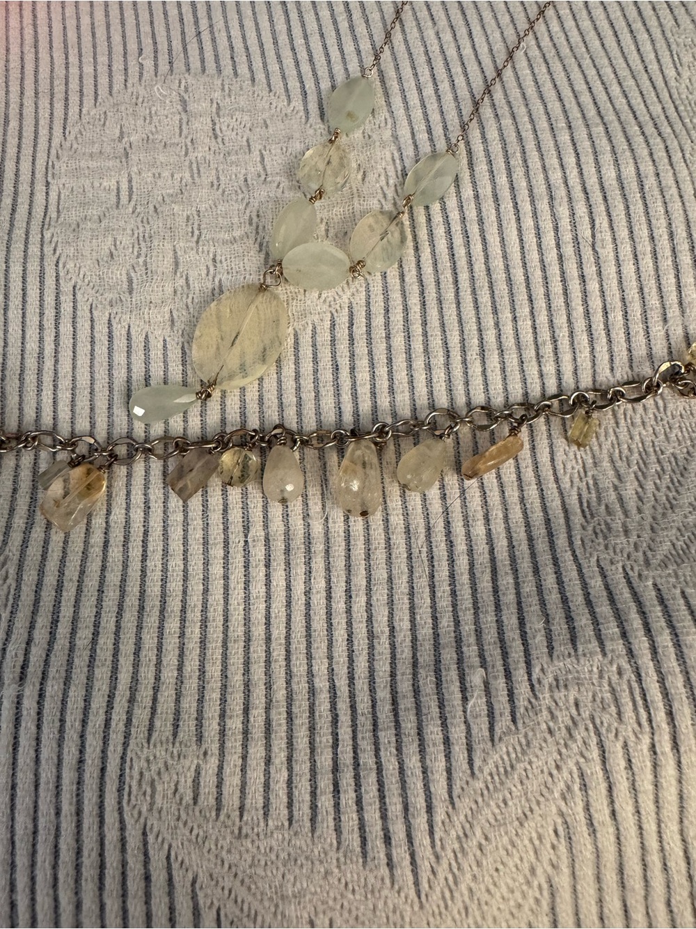 Delicate Light Green Stone Necklace & Bracelet